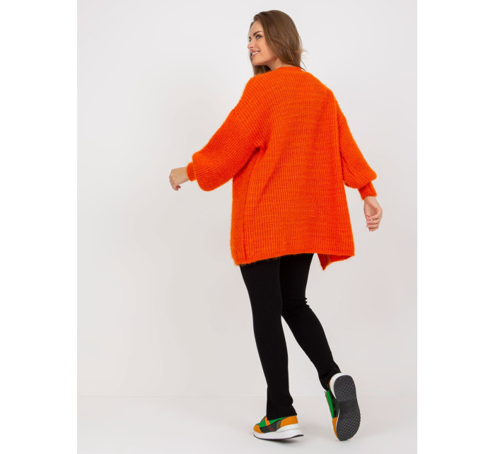 Oranžový chlupatý oversized cardigan OCH BELLA