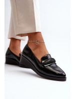 Dámské lakované boty Loafers Black Polike