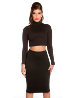 Sexy KouCla dlouhý rukáv crop top břicho zdarma