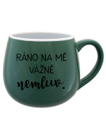 RÁNO NA MĚ VÁŽNĚ NEMLUV. - zelený keramický hrníček 300 ml