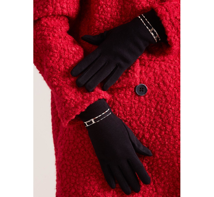 Dámské rukavice s černou sponou