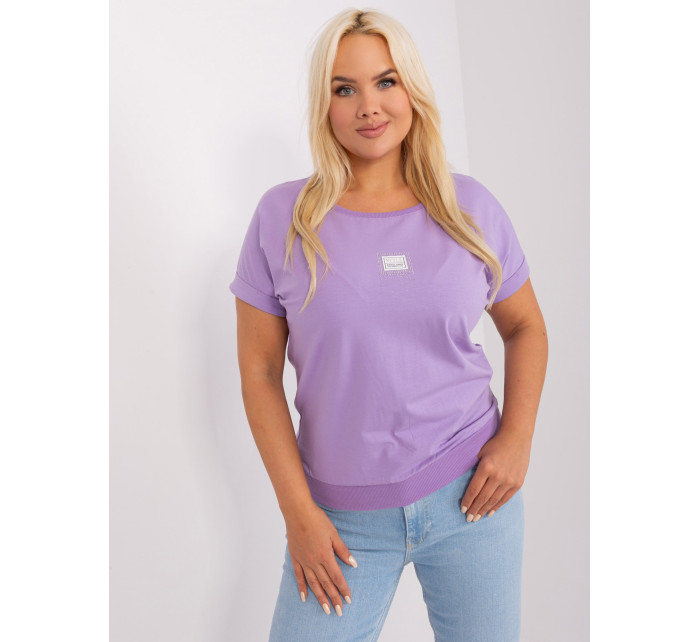 Fialová halenka plus size s kamínky