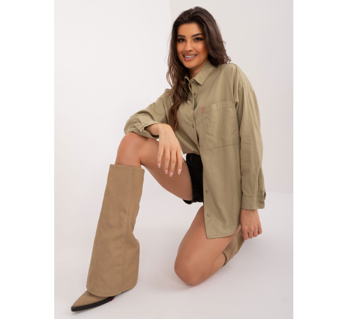 Klasická oversize khaki košile