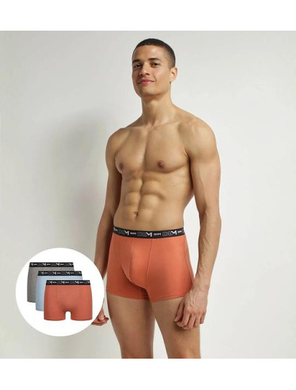 Pánské boxerky 3 ks DIM COTTON STRETCH BOXER 3x - DIM - oranžová