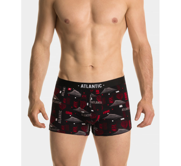 Pánské boxerky Love ATLANTIC 2Pack + dárková krabička - černá, červená