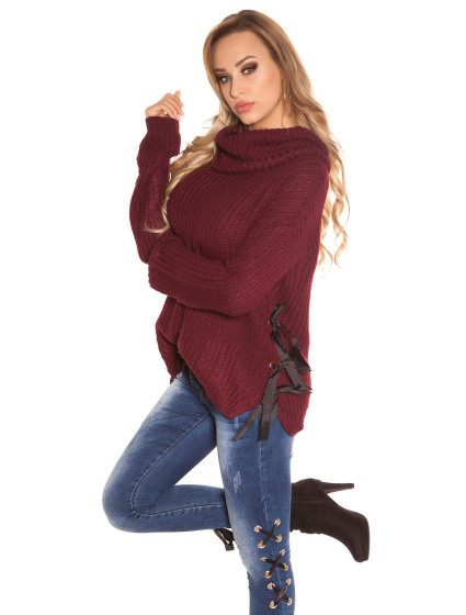 Trendy KouCla XL Collar knit jumper