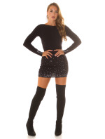 Sexy Koucla longsleeve knit dress with glitter studs