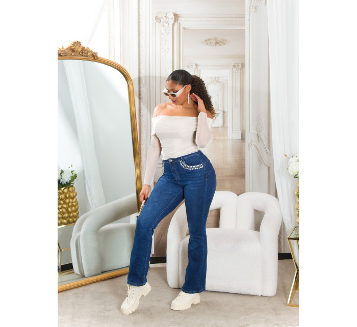 Sexy Highwaist Bootcut Jeans with glitter details