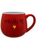 MILUJU TĚ. - červený keramický hrníček 300 ml