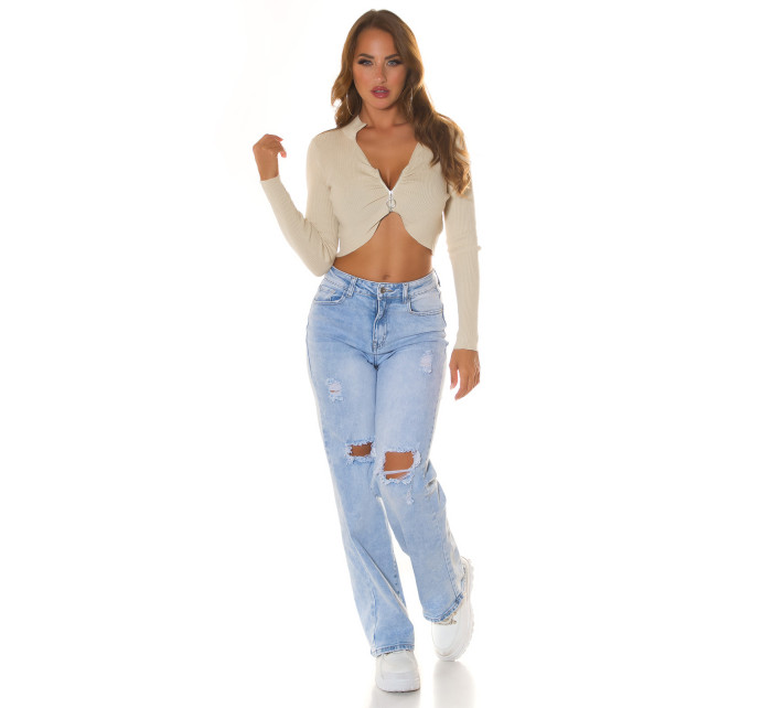 Sexy crop cardigan with model 19634986 - Style fashion