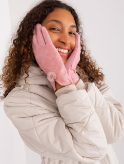 Světle růžové zimní rukavice se zateplením