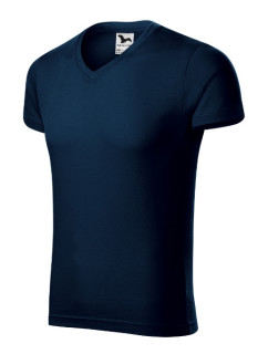 Slim Fit V-neck tričko pánské námořní modrá