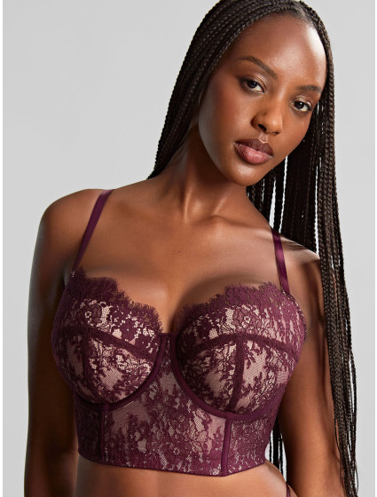 Panache Carmen Lace Bustier mulberry 10981