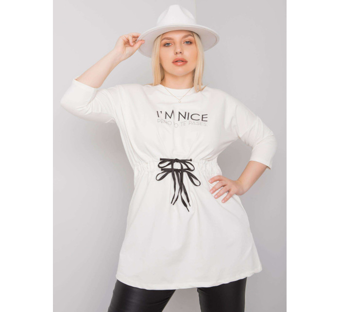 Tunika Ecru plus size s nápisem