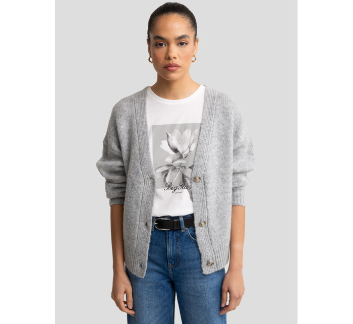 Cardigan Sweater model 20792410 901 Grey - Big Star