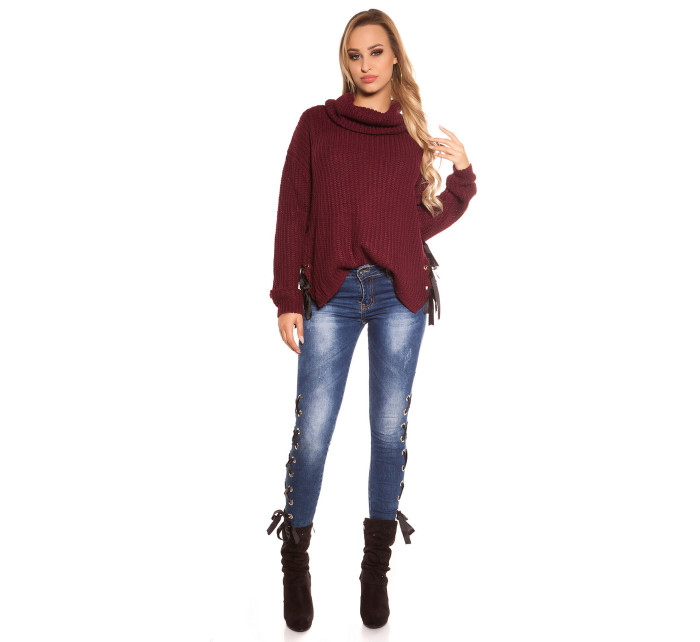 Trendy KouCla XL Collar knit jumper