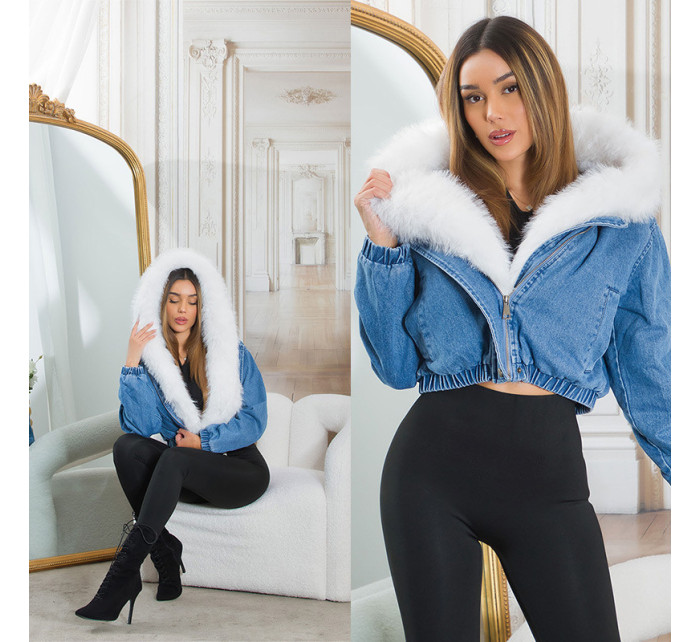 Sexy Winter Jacket in Jeans Look with faux model 20559165 - Style fashion