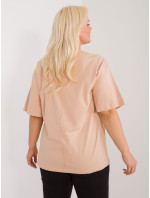 Camel dámská halenka plus size s nášivkou