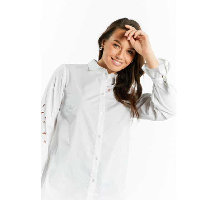 Halenky Dámská košile s model 20075205 výšivkou Bílá - Monnari