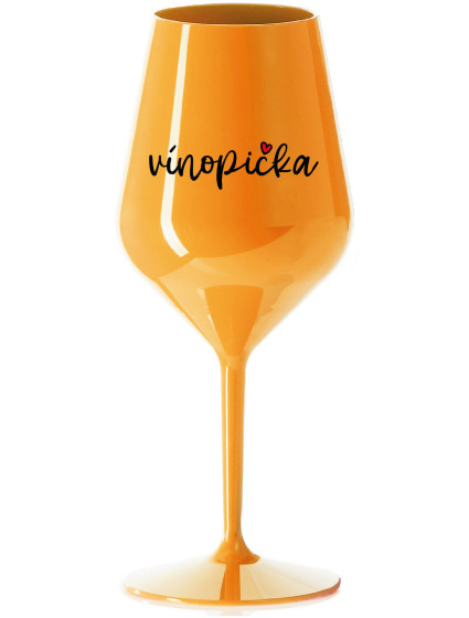 VÍNOPIČKA - oranžová nerozbitná sklenice na víno 470 ml