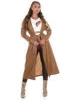 Sexy model 19620535 Leather Coat with Belt - Style fashion