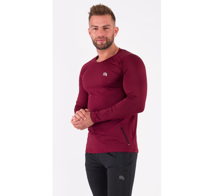 Rough Radical Tričko Vital Zip Ls Burgundy