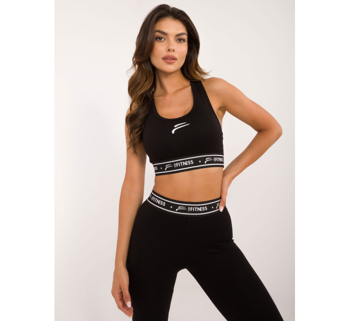 Černý sportovní crop top s košíčky PRO FITNESS