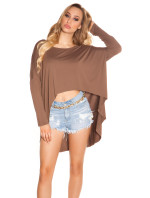 Trendy KouCla HighLow Oversize Crop Shirt