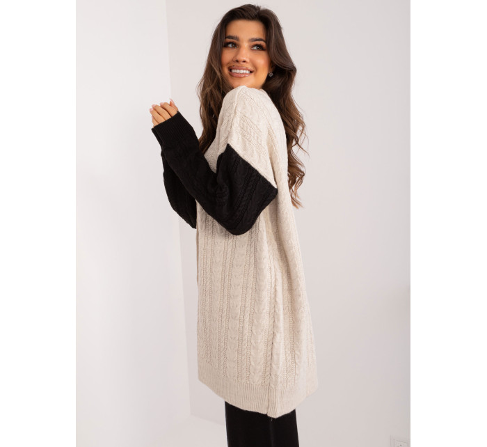 Sweter BA SW 0549.32 czarno beżowy