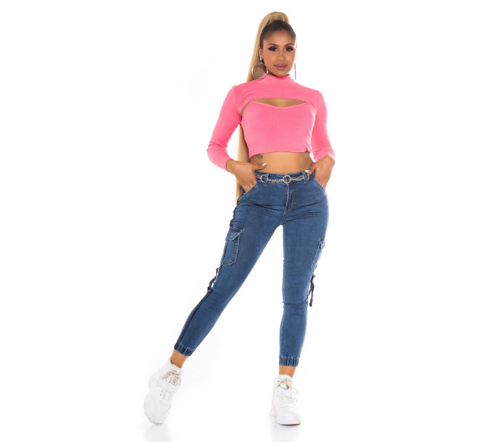 Trendy Highwaist Cargolook Jeans