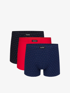 Pánské boxerky ATLANTIC 3Pack - tmavě modré/červené/modré