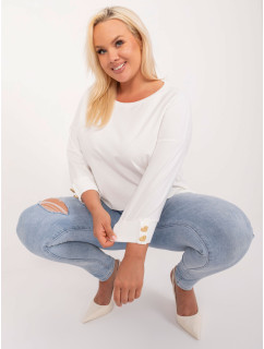 Ecru asymetrická halenka plus size velikosti s rozparky