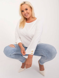 Ecru asymetrická halenka plus size velikosti s rozparky