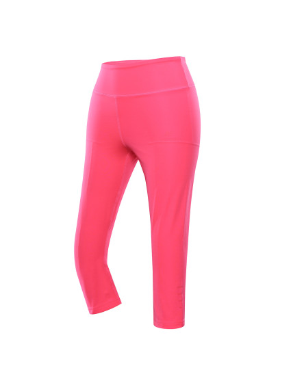 Dámské rychleschnoucí capri legíny ALPINE PRO NORVA neon knockout pink