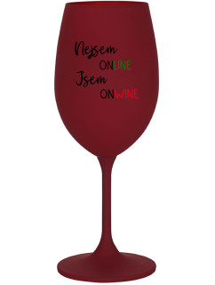 NEJSEM ONLINE JSEM ONWINE - bordo sklenice na víno 350 ml