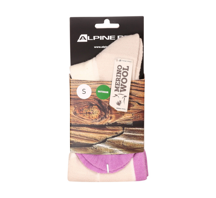 Ponožky z merino vlny ALPINE PRO RODE creme