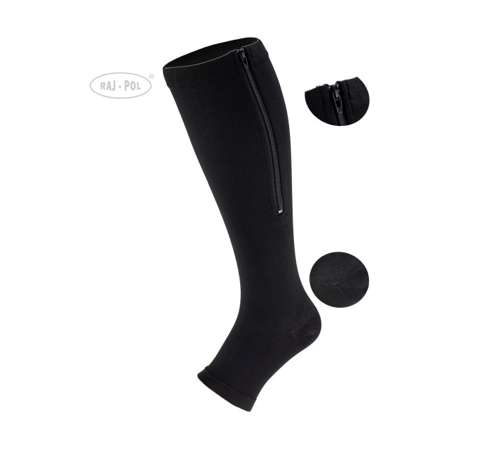 Knee Socks With Zipper 1 model 19504966 Black - Raj-Pol