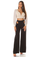 Sexy KouCla crop top s dlouhým rukávem