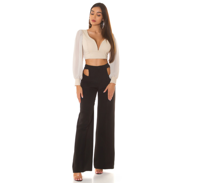 Sexy KouCla crop top s dlouhým rukávem