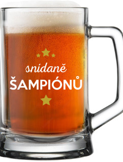 SNÍDANĚ ŠAMPIÓNŮ - pivní sklenice 0,5 l