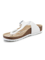 Dámské nazouváky / žabky Gizeh BS Jr 1027260 Bílá s hnědou - Birkenstock