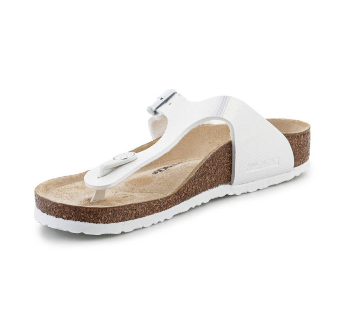 Dámské nazouváky / žabky Gizeh BS Jr 1027260 Bílá s hnědou - Birkenstock