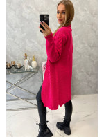 Svetr Cardigan kostkovaná model 18978879 růžová neonová - K-Fashion