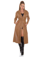 Sexy model 19620535 Leather Coat with Belt - Style fashion