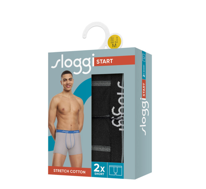 Pánské boxerky Start Short C2P box - BLACK - černé 0004 - SLOGGI