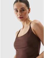 Dámský crop top na jógu z model 20437121 materiálů  hnědý - 4F