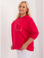 Červená halenka plus size oversize střihu