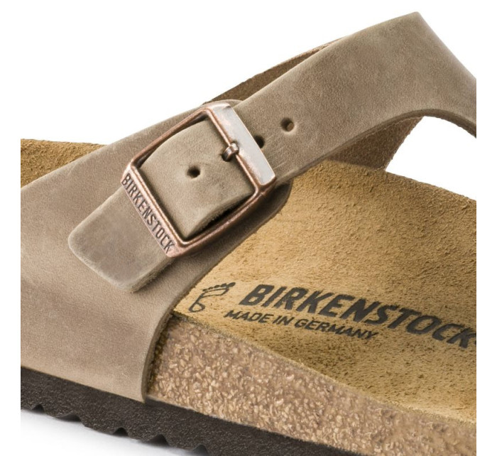 Dámské žabky Birkenstock Gizeh Oiled Leather Tabacco Brown Narrow (0943813) dámské