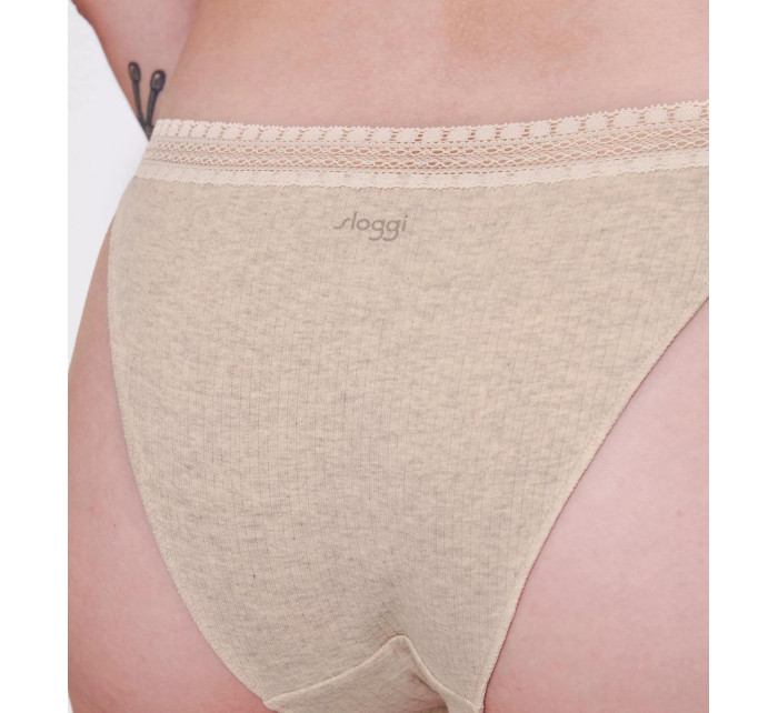 Dámská tanga GO Ribbed R Tanga C2P - GRAY - šedé M013 - SLOGGI