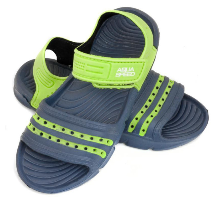 AQUA SPEED Bazénové pantofle Noli Black/Green